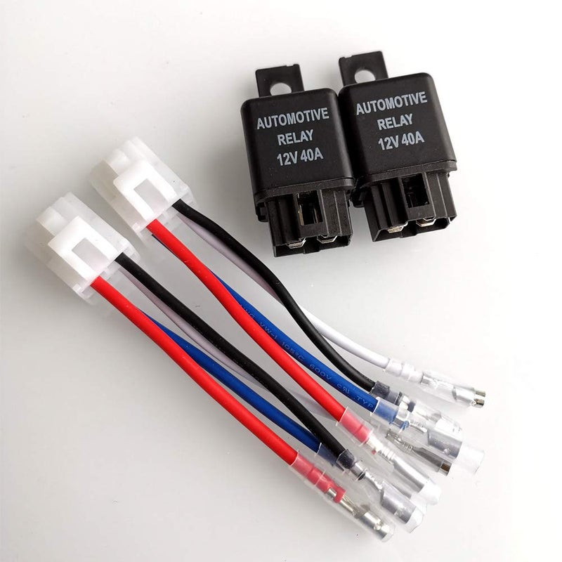Gebildet 2pcs Car Relay Harness 12V 40A 4 Pin SPST Harness Sockets with Color-Labeled Wires for Automotive Truck Motorcycle Boat - Image 2